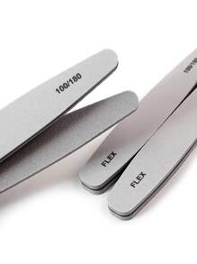 Set de 6 piezas de limas y pulidores de uñas profesionales de esponja para uñas acrílicas, de gel y naturales, con limas de doble cara de 100/180 granos, lavables - Gris - Ver 10