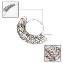 Kit de medición de talla de anillo con 2 unidades, pequeño y conveniente para medir el tamaño del anillo - Plateado - Ver 2