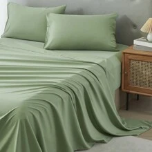 3/4 Piece Home Bed Sheet Set, Soft, Comfortable And Breathable Bedding Set, Hotel Luxury Home Summer Bedding Sheets Twin, 1 Or 2 Pillowcases, 1 Flat Sheet And 1 Fitted Sheet,Room Decor, Ideal Gift. - Green - View 6