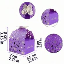 10 pièces Boîtes à bonbons creuses en forme de fleurs et de papillons - Jolies boîtes à chocolat pour les faveurs de mariage, les anniversaires et plus encore