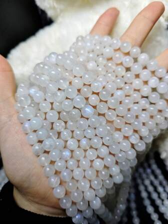 Moonstone Natural Beads For DIY Jewelry Making - Round Loose Gemstones Perfect For