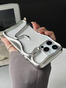 Funda de teléfono con diseño de serpiente hueca, acabado mate y chapado, compatible con Apple iPhone 16 Pro Max/16 Pro/16, Año Nuevo de la Serpiente iPhone 15, compatible con iPhone 14/13/12/11, anticaída, carcasa suave para parejas