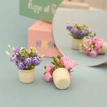 5 件/3 件/2 件/1 件微型娃娃屋假菊花植物，人造花装饰，工艺 DIY 配件，娃娃屋客厅卧室花卉装饰，微场景摄影道具