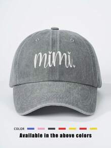 1 Stück bestickte "MIMI" gewaschene Baseballkappe, verstellbarer Freizeithat zum Outdoor-Sonnenschutz, geeignet für Frühling, Herbst, Reisen, Strand, Y2K Stil Jugendliche Kappe