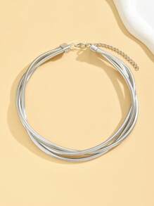 1 件粗蛇链项链，女士时尚简约锁骨链朋克时尚奢华项链，适合日常佩戴和派对