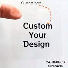 24-960 piezas de pegatinas transparentes, personaliza tus propios diseños, pegatinas personalizadas para bodas, cumpleaños, vacaciones