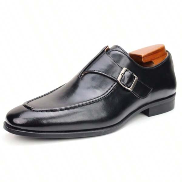 Men's Dress Loafer Shoes Monk Strap Slip On Loafers Leather Shoes
