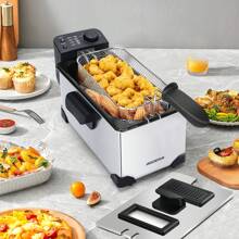 3 Liter Deep Fryer, 2200 W, Lid With Viewing Window, Adjustable Thermostat, Type 304 Stainless Steel And Fully Removable Container For Draining Oil - EU E Type Plug(220-240V) - View 7