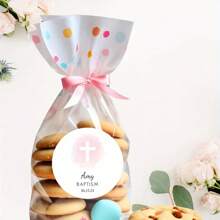Autocollants de baptême personnalisés : 45/90 pièces - Étiquettes avec nom et date personnalisés pour la fête de baptême d'Amy - 1,77 po/4,5 cm - Conception artistique