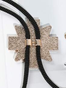 1件男士时尚闪亮几何仿宝石十字图案领结，适合旅行、外出和日常佩戴 - 彩色 - 查看 6