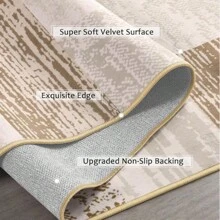 Modern Geometric Patchwork Carpet, 5x8 Cm Camel Large Rug For Living Room, Rockwood Collection Bedroom Interior Rug, Entrance Dining Room Office Throwing Rug Floor Décor - 駝色 - 查看 3