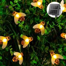 Solar String Lights Bee Shape 5m 50 Lights/6m 60 LED Solar Lights These Solar Lights Can Work Continuously For More Than 8 Hours At Night When Fully Charged During The Day - Yellow - View 4