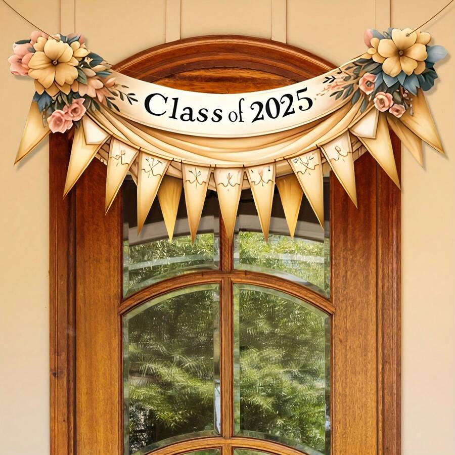 毕业派对装饰 2025 届毕业横幅 毕业横幅 祝贺毕业派对用品花环 学校、家居、汽车装饰