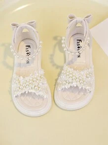 Buty antypoślizgowe z miękkiej gumy dla małych dzieci, zdobione perłowymi kryształkami, modny i prosty design, beżowe i czarne, odpowiednie na zewnątrz, w podróż, na plażę i do domu