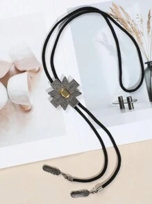 1件男士时尚闪亮几何仿宝石十字图案领结，适合旅行、外出和日常佩戴 - 彩色 - 查看 3