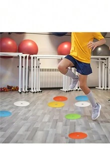 10 piezas/20 piezas Marcadores planos para suelo, conos de entrenamiento de fútbol, vallas de entrenamiento, suministros de entrenamiento de velocidad y agilidad, artículo imprescindible para volver al colegio y festivales deportivos
