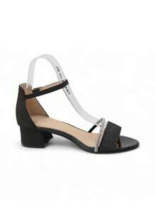 Elegant Sandals With Sparkling Rhinestones And A Crisscross Strap Design. Stylish Sandals Summer Sandals For Women - Black - View 2