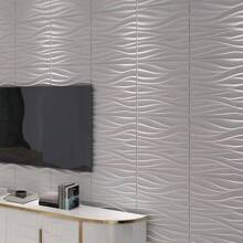 NKEN Panouri de perete 3D artistice cu model liniar. 29,4 x 29,4 cm, alb mat/negru. Material, inodor, ușor, ușor de instalat, rezistent la foc, impermeabil și la umezeală, potrivit pentru decorarea pereților în case, camere, băi, dormitoare și camere de zi. Ziua Mamei.
