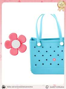 8 Stücke/4 Stücke/1 Stück Blumen Deko Accessoires, Simply Southern Tasche und Holzpantoffeln, individualisierbare Regenbogen Blumen Dekorationen für Ihre Strandtasche - Verschiedenfarbig - Übersicht 13