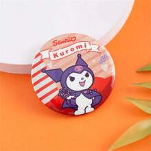 Sanrio Insigne en fer-blanc éclair Sanrio, insigne double éclair d'oignon argenté. Broche anime, boucle de col de dessin animé, épingle de décoration de vêtements