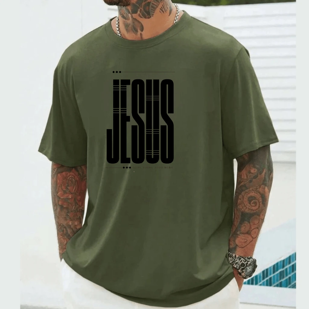 Men's Jesus T-Shirt Launch Gospel Evangelical Unisex Premium Cotton - 綠色 - 查看 1