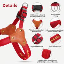 Rokhevn 1 pièce Harnais de poitrine en nylon personnalisable pour animaux de compagnie, avec doublure en mousse confortable, convient aux chiens de grande, moyenne et petite taille, avec texte personnalisable