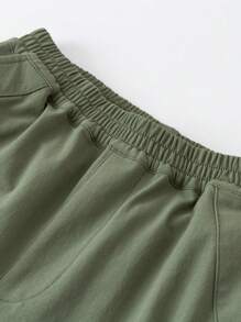 mini bala Kids' Fashion Straight Pants, Stylish Outdoor Tousers - Army Green - View 6