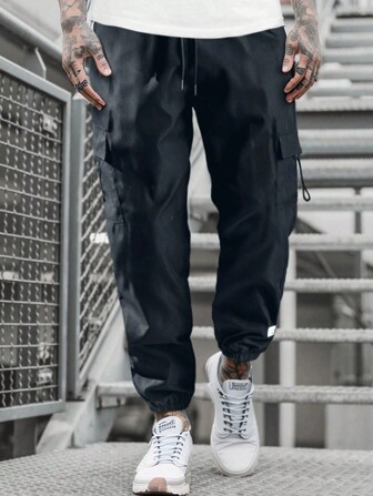 Loose Relaxed Fit Cargo Pants For Men, Nine-Cent Length Straight Leg Summer Trousers, Stylish & Versatile For Teenagers