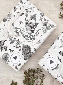 50/20/10 件礼品包装,花鸟春图案,用于花束包装和 DIY 项目,适合生日、派对和婚礼装饰,以及用于礼品袋填充的多用途装饰纸 - 彩色 - 查看 4