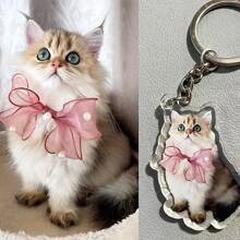 1pc Personalized Photo Keychain With Picture - Custom Acrylic Dog Cat Key Ring | Unique Gifts For Birthday, Anniversary, Parties, And Room Decorations Graduation