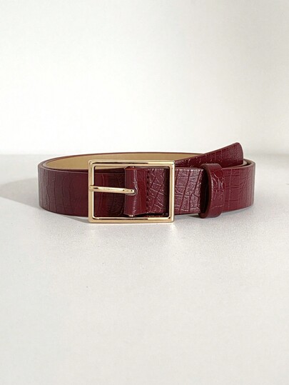 1 Peça Vintage Ágata Textura Pu Cinto Largo Decorativo, Adequado Para Calças Casuais, Casaco, Diário, Encontro, Festa E