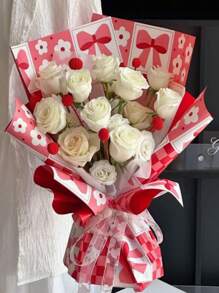 5pcs/10pcs Confession Of Love Bowknot Wrapping Paper, Floral Packaging Material Suitable For Florists, Roses, Crafts, Weddings, Valentine's Day, Mother's Day, Father's Day, Easter, Thanksgiving, Birthday Party And Other DIY Gift Packaging