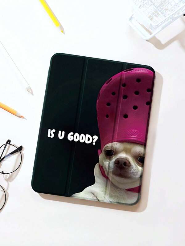 1 capa protetora plana com estampa de cachorro, compatível com iPad de 10,2 polegadas, iPad Pro 11 2021/2020/10ª geração, iPad Mini 4/5/6, Galaxy Tab A8 10,5 polegadas 2022, Matepad 10.4/Tab, com slot para lápis, antiqueda, capa de suporte para tablet