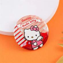 Sanrio Insigne en fer-blanc éclair Sanrio, insigne double éclair d'oignon argenté. Broche anime, boucle de col de dessin animé, épingle de décoration de vêtements