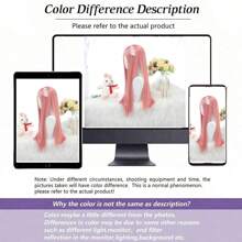 Peluca de pelo largo y liso de color rosa sintético, para disfraz de Lolita femenina en festividades