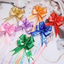 20pcs/Pack Gold Edged Butterfly Pull Bows, Self-Forming, Suitable For Wedding Car Decoration, Gift Box Packaging, Bowknot Ribbon, Wedding Ceremony, Wedding Car Door Handle Butterfly Decor, Various Festival Party Decoration Pull Bows