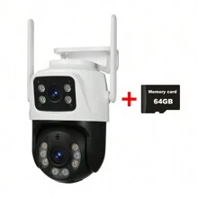 Telecamera di sicurezza intelligente 8MP 4K, Ultra HD, doppio obiettivo, visione a 360°, resistente agli agenti atmosferici, visione notturna, allarme vocale, rilevamento intrusioni per la sicurezza di tutta la casa e il monitoraggio esterno