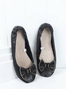 Women's Fashionable Casual Soft Comfortable Versatile Thin Foldable Slip-On Ballet Flats Suitable For Indoor Wear, Dancing - Black - View 5