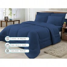 200 Thread Count Natural Cotton Queen Duvet Soft Touch - Navy Blue - View 4