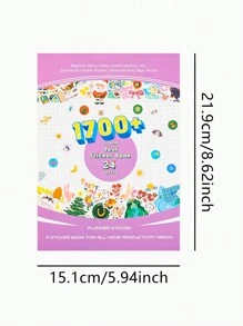 24 页/1700 张计划贴纸 - 剪贴簿笔记本装饰、月度计划个人组织美学贴纸、波西米亚风格计划贴纸书、日历和垃圾日记装饰 - 彩色 - 查看 2