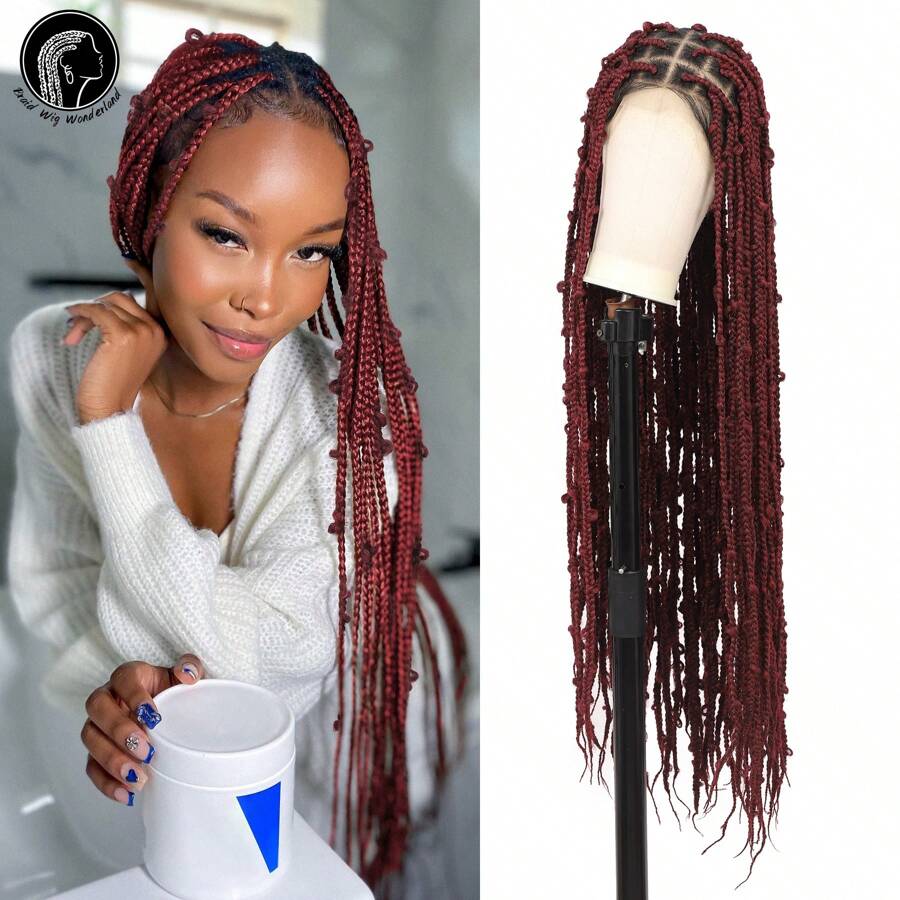 Peluca Trenzada Morada Para Cosplay Infantil - Fibra Sintética Resistente Al Calor, Gorro Ajustable, Ideal Halloween