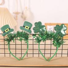 1pc St. Patrick's Day Clover Headband, Irish Festival Party Decoration Hair Accessory, Shamrock & Clover Ornament Headband, Carnival Party Supplies, Birthday Celebration