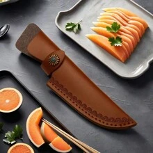 1pc Premium Leather Knife Sheath, Knife Box, Knife Holder, Simple & Effective Protection For Knives And Prevent Hand Injury (Knife Holder Only, Knife Not Included) - Brown - View 2