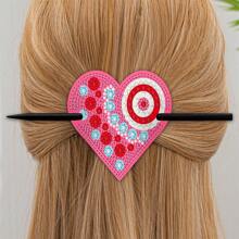 5pcs Diamond Painting DIY Hair Clip Set, Diamond Painting Beginner Set With Cats Claw Pattern, Made Of PU Material, Beautiful Hair Bun Decoration, Great Gift For Hair Accessories And Friends For Valentine's Day