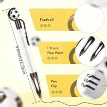 Set de 1/3/5 bolígrafos retráctiles con forma de balón de fútbol, punta media de 1.0 mm, tinta negra, mango de agarre suave, tema de frutas multicolor, material de plástico, adecuado para uso escolar y de oficina, vuelta al colegio