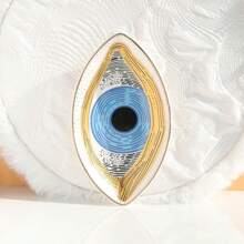 1 pieza Plato de cerámica con diseño del ojo del diablo para joyas, plato turco del ojo dulce, soporte para exhibición de anillos