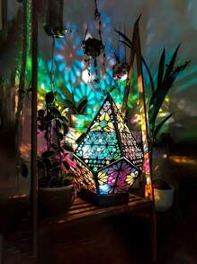 1 buah Lampu Malam LED Gaya Bohemian - Bertenaga USB, Proyeksi Langit Berbintang 3D, Pola Geometris Berwarna-warni, Efek Pencahayaan Multi-Warna Dekoratif, Cocok untuk Kamar Tidur, Ruang Tamu, Suasana Pesta, Tidak Membutuhkan Baterai, Dekorasi Ruang Tamu | Proyeksi Berwarna-warni | Desain Energik, Lampu Dinding Kamar Tidur (Catatan: Bahan Plastik. Harap jemur di tempat berventilasi selama 1-3 hari setelah pembelian) - MultiWarna - View 8