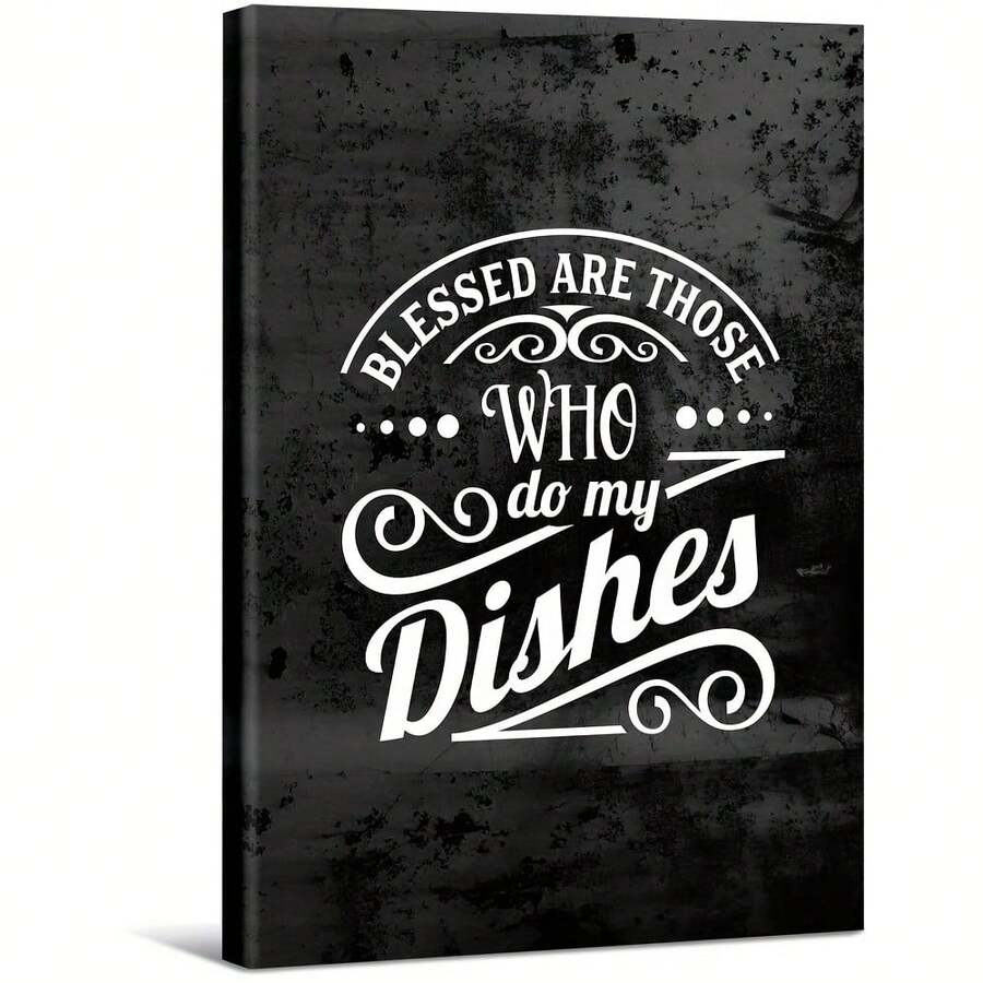 Dishwasher Appreciation With A Twist Large Wooden Framed Wall Art Home Decor Canvas Painting- For Bedroom, Bathroom, Living Room, Office, Kitchen, Holiday Gift- 1pc - Multicolor - View 1