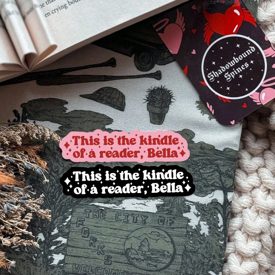 Reader Bella Sticker, Booktok, Twilight, Bookish Sticker, Kindle Sticker, For Water Bottles, Laptops, Phone Cases, Decor, Journaling, Scrapbooking - Pink - View 1