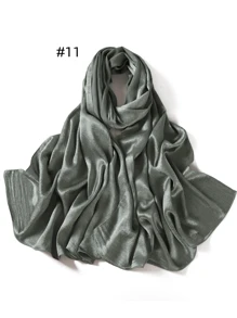 1 Piece Crepe Silk Satin Solid Color Scarves Luxury Bandana Headband Headscarf Shawl Chic Woman Turban Hijabs Rectangular Scarf For Women Veiled Clothes